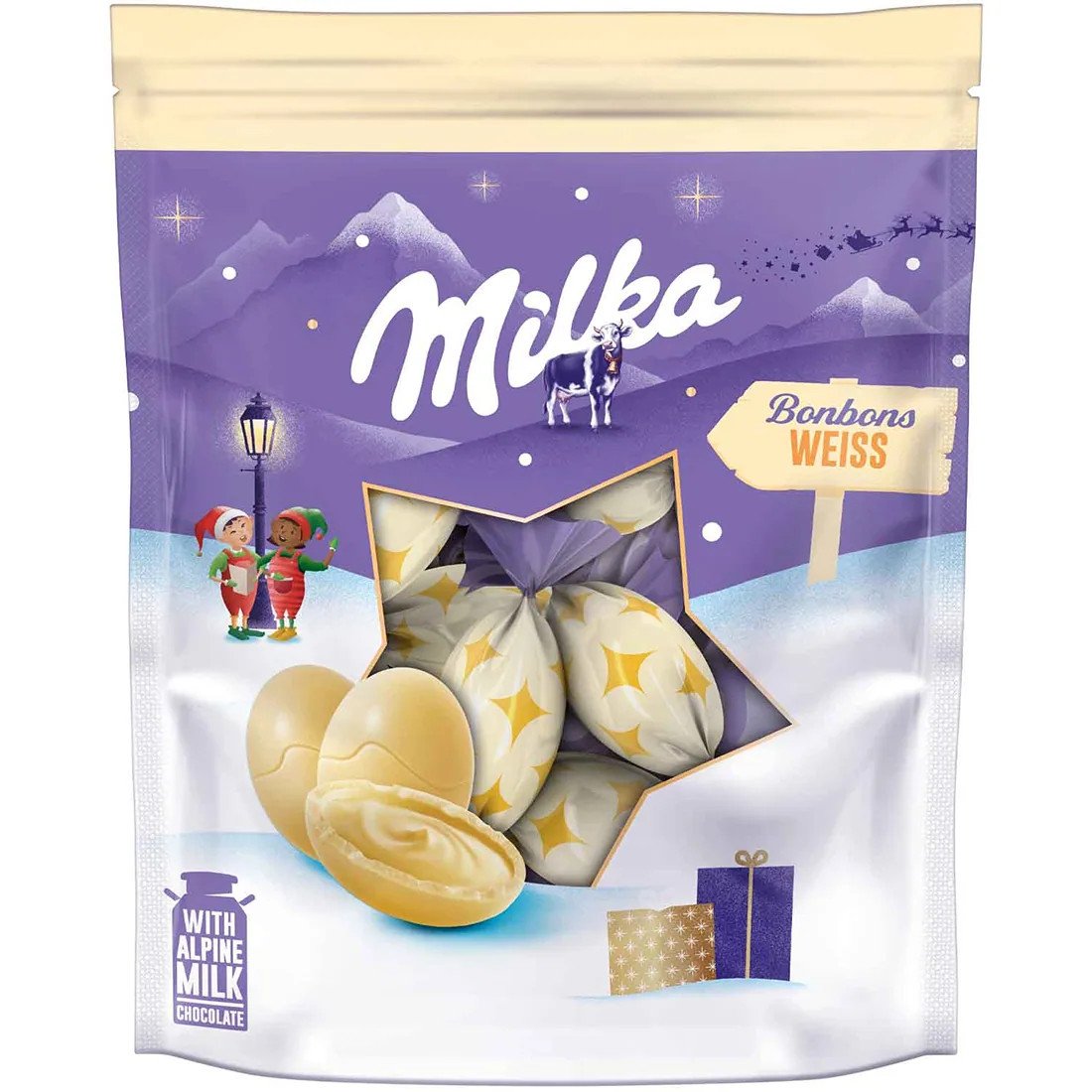 Milka Bonbons Weiss (Christmas Balls White Chocolate) 90g