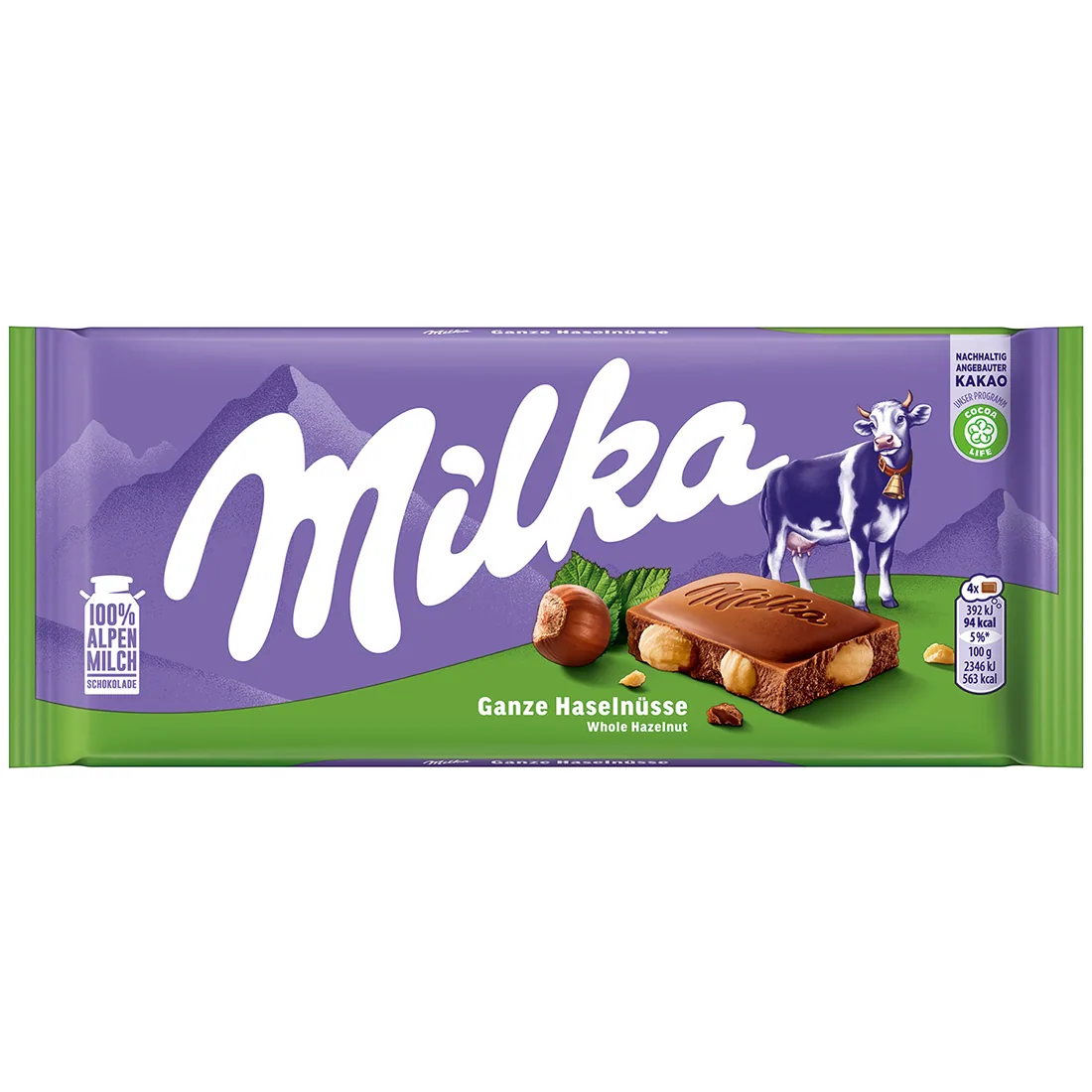 Milka Chocolate Whole Nuts 95g