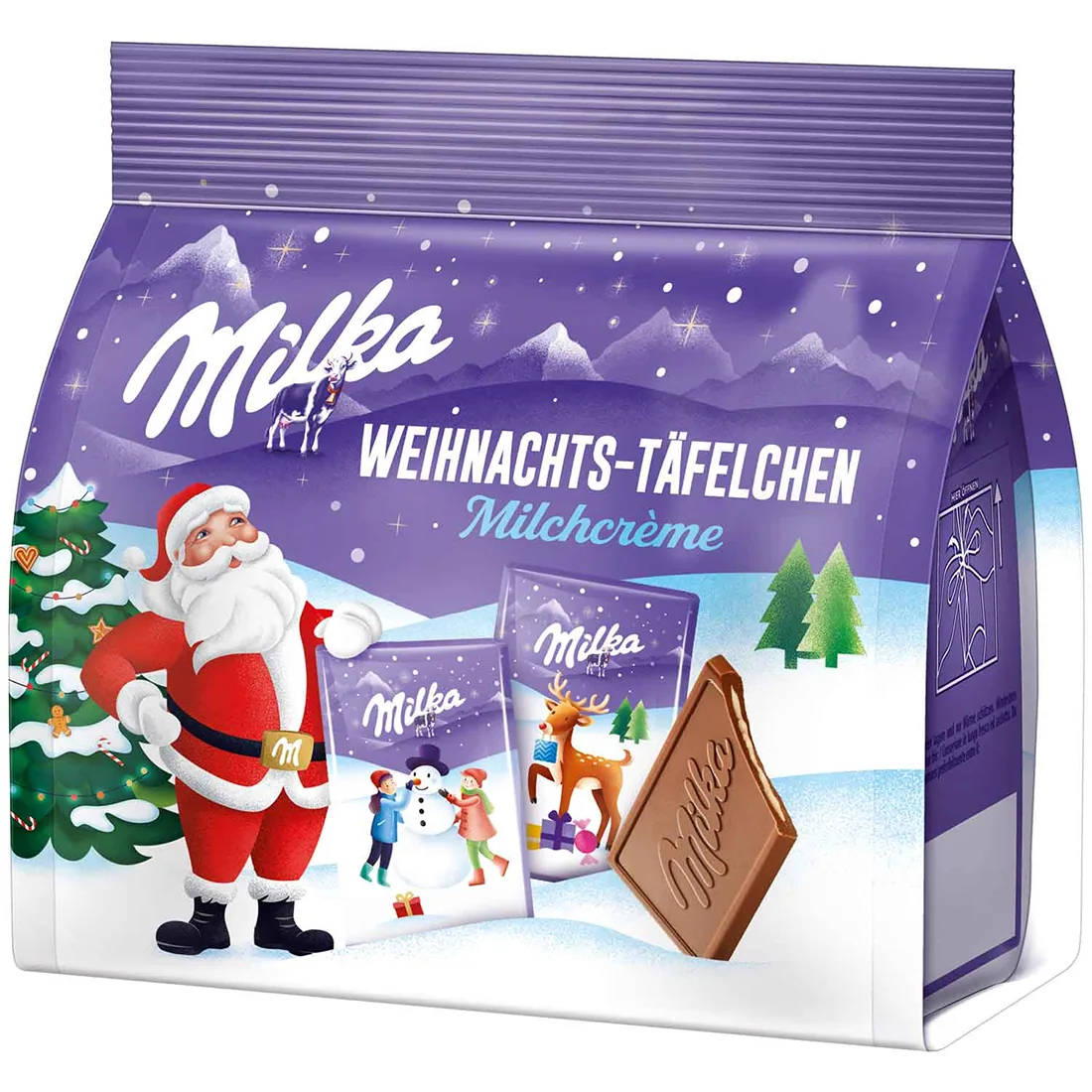 Milka Christmas Mini Chocolate Bars with Milk Cream (Weihnachts-Taefelchen Milchcreme) 150g