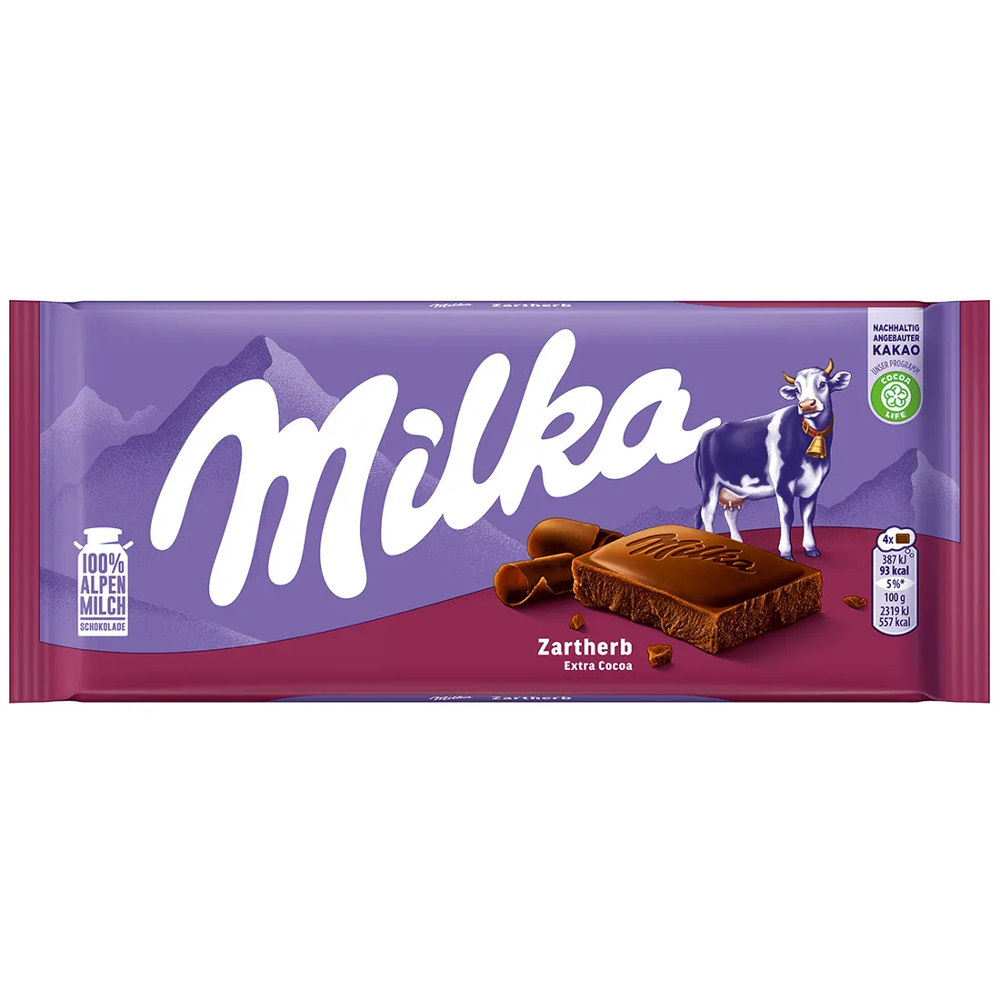 Milka Dark Chocolate Zartherb (extra cocoa) 90g